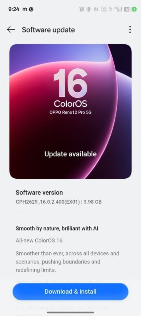 Oppo Reno12 Pro 5G ColorOS 16