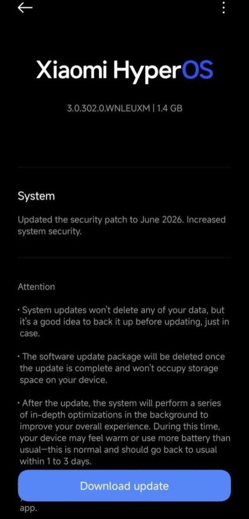 Poco X6 Pro 5G HyperOS 3.1 Update for EEA